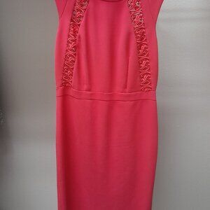 Coral Lace Insert Dress -